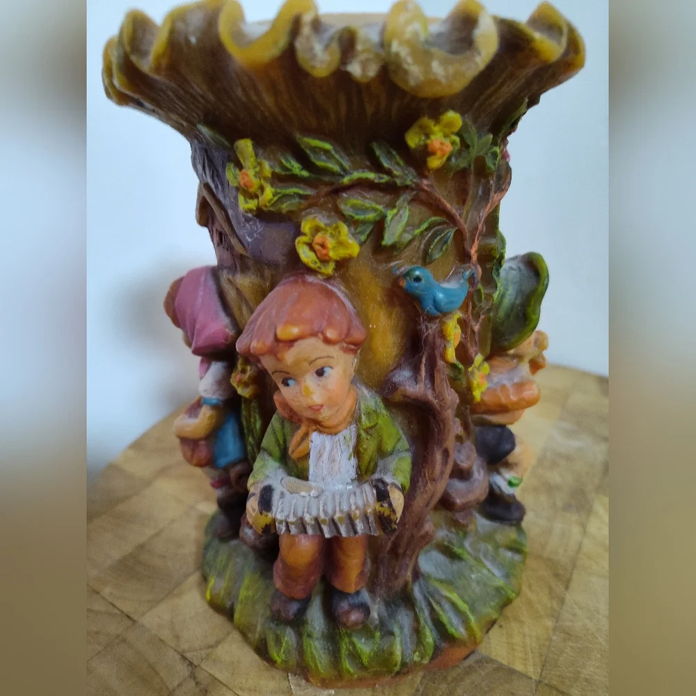 West Germany Candle Gunter Kerzen Hand Carved And Painted Stunning Unused 1950's